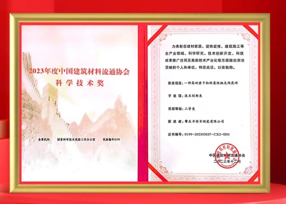 磚筑創(chuàng)新，再登榮榜丨大將軍瓷磚又一專(zhuān)利技術(shù)獲評(píng)“科學(xué)技術(shù)獎(jiǎng)”!